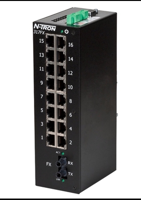 ETHERNET SWITCH. SIXTEEN 10/100BASETX RJ-45 COPPER PORTS. 100BASEFX MULTIMODE FIBER PORT. ST-STYLE CONNECTORS. CLASS I, DIV. 2 AND ATEX CERTIFICATION
