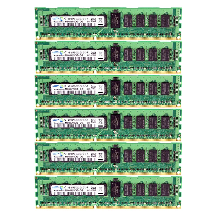 6 DIMMS, 4GB PC3-10600R DDR3-1333 ECC 1RX4 CL9 1.5V SAMSUNG M393B5270CH0-CH9Q5 Information Technology COMPAQ-HEWLETT PACKARD