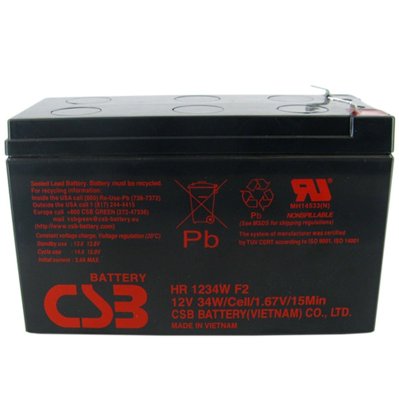 BATTERY, SEALED LEAD-ACID 6-CELL 12V 34W Information Technology CSB BATTERY OF AMERICA CORP.