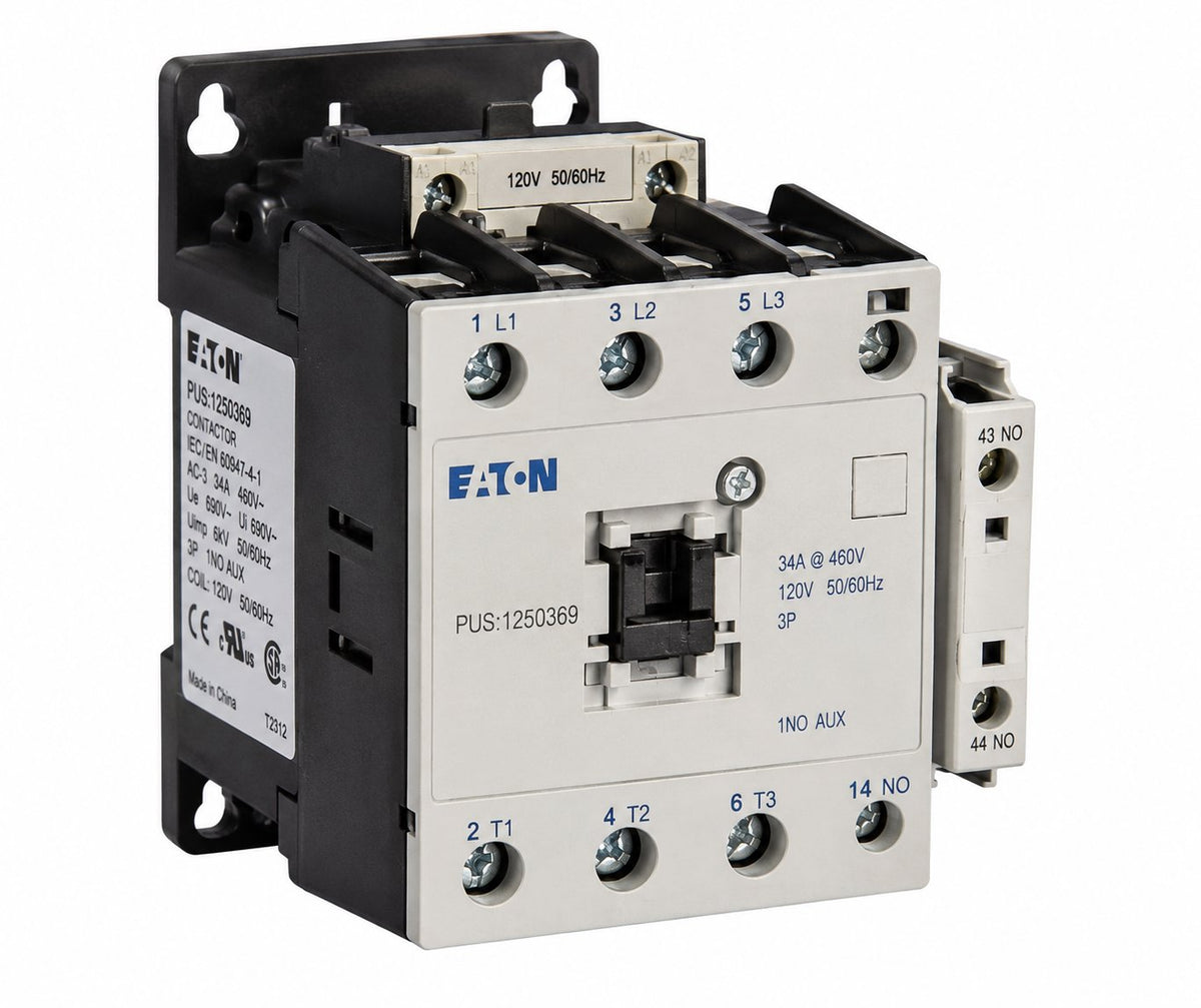 CONTACTOR, ELECTRICAL, 34A @ 460V, 120V COIL, 3P, 1N0 AUX Renewable Energy DEX