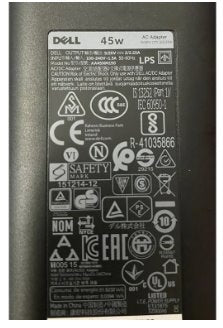 DELLAC ADAPTER, 45 W CHICONY CORP WHI SLIM FORM FACTOR ES US Information Technology DEX