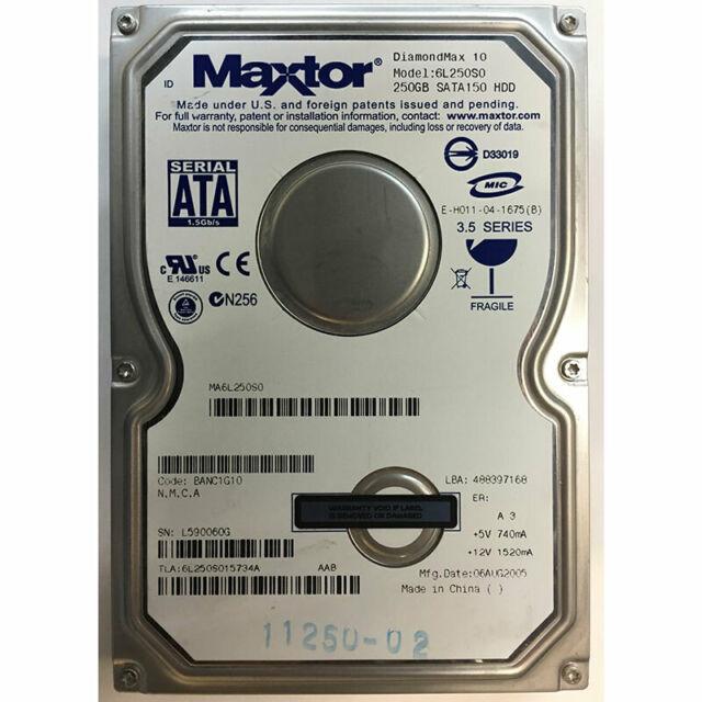 HARD DRIVE, 250GB 3.5" 7200RPM 16NB SATA 1.5GB/S Information Technology MAXTOR