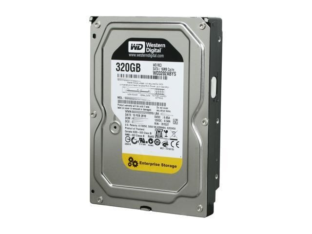 HARD DRIVE, 320GB 7200 RPM 16MB Cache SATA 3.0Gb/s 3.5" Internal Bare Drive Information Technology WESTERN DIGITAL