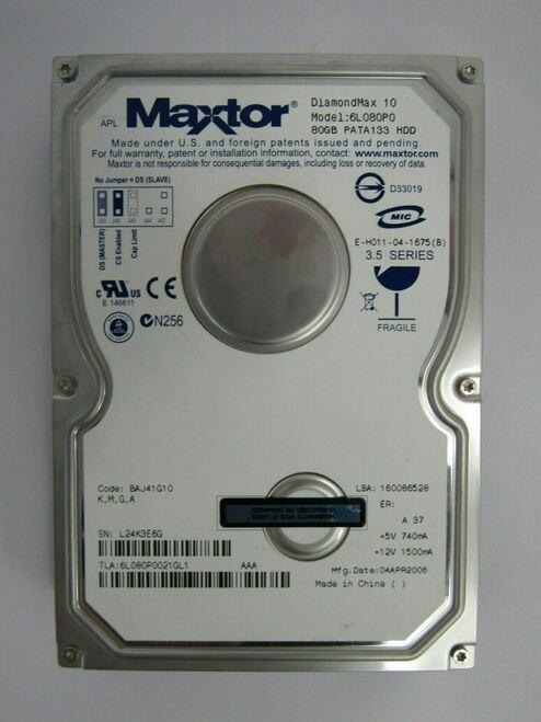 HARD DRIVE, 80GB 3.5" 7200RPM PATA Information Technology MAXTOR