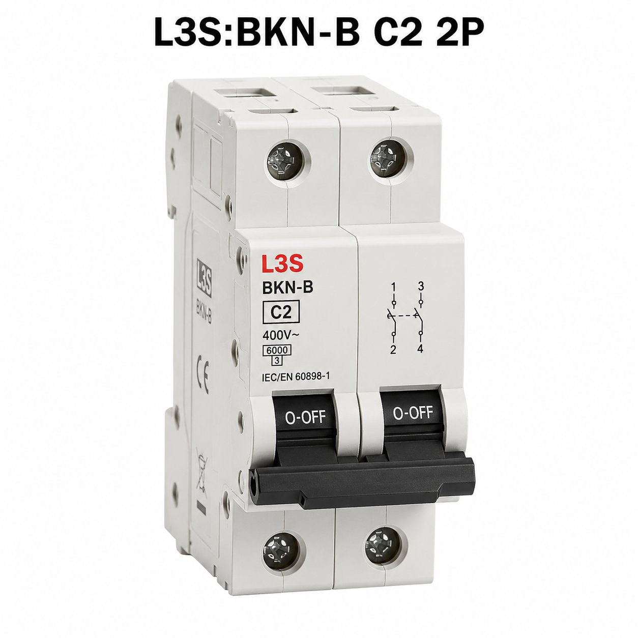 LS BKN-B THERMOMAGNETIC SWITCH, C CURVE, 2A, 2 POLES, VOLTAGE 415V~, BREAKING CA Renewable Energy DEX