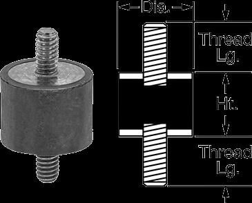 MCMASTER CARRMOUNT, VIBRATION-DAMPING W/ STUD 1/4"-20 THREAD 45 LBS CAPACITY Information Technology DEX