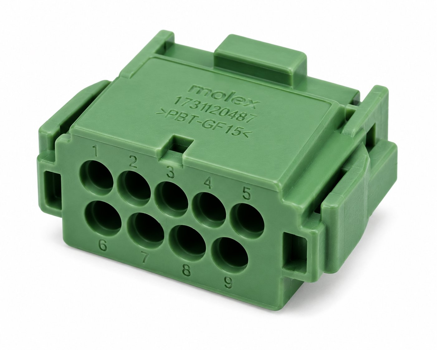 MOLEX PN 1731120487 INSULATOR BACK PART RECEPTACLE, 9W4 GREEN Medical DEX
