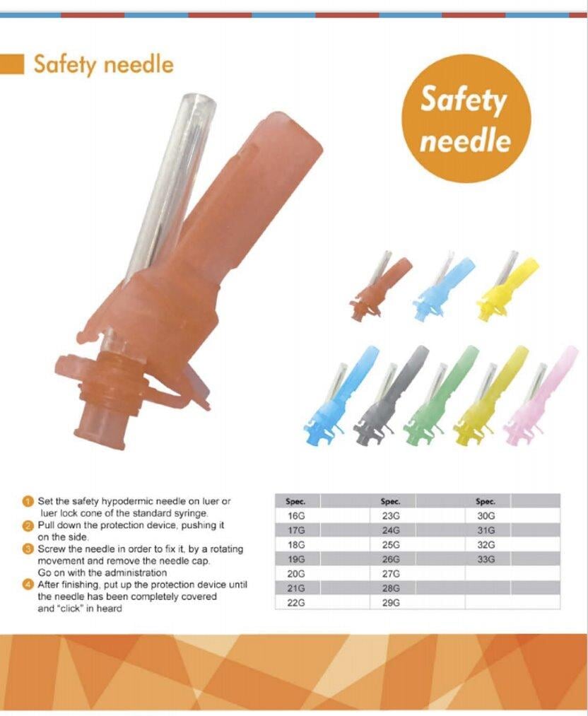 Safety Needle with Cover 23G 1.5" (Case of 2,000) PPE GENERIC