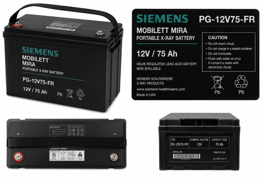 SIEMENS MOBILETT MIRA PORTABLE X-RAY 12V/75 AH BATTERY Medical DEX