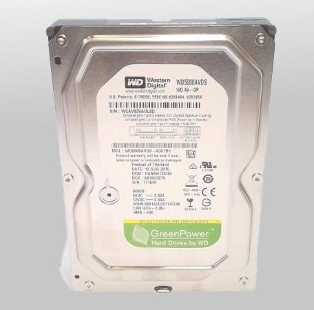 WESTERN DIGITAL AV-GP HARD DRIVE, 500GB 3.5" 7200RPM SATA 3.0GB/S Information Technology DEX
