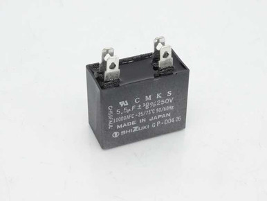 CAPACITANCE: 75$\MU$F (MICROFARADS)TOLERANCE: $\PM$10%RATED VOLTAGE: 460VAC (ALTERNATING CURRENT)OPERATING FREQUENCY: 50/60HZ