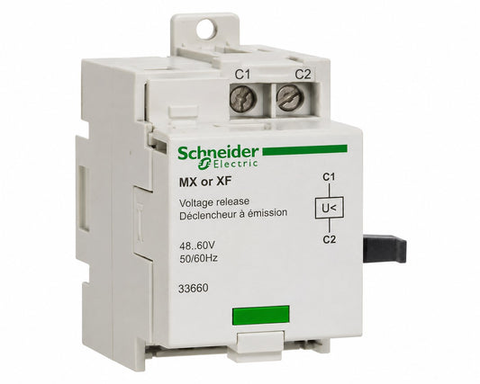 33660 PRODUCT PICTURE SCHNEIDER ELECTRIC VOLTAGE RELEASE MX OR XF - 48..60 V DC/AC 50/60HZ Renewable Energy DEX 