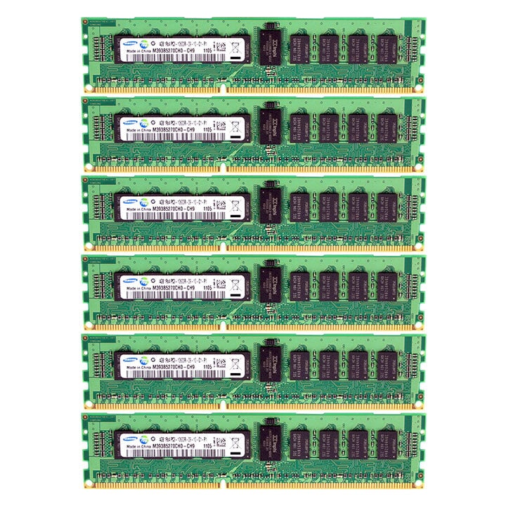 6 DIMMS, 4GB PC3-10600R DDR3-1333 ECC 1RX4 CL9 1.5V SAMSUNG M393B5270CH0-CH9Q5 Information Technology COMPAQ-HEWLETT PACKARD 