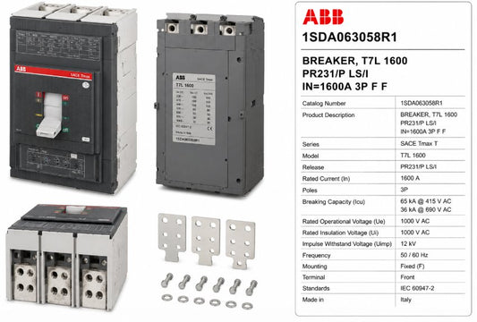 BREAKER, T7L 1600 PR231/P LS/I IN=1600A 3P F F Renewable Energy DEX 