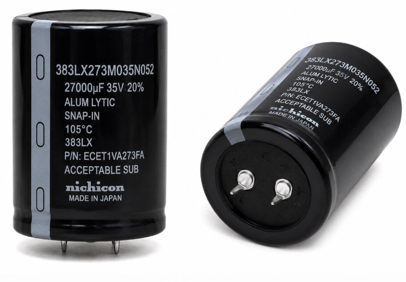 CAPACITOR:ALUM LYTIC, SNAP-IN, 27000 UF, 35 V, 20%. PAN:ECET1VA273FA ACCEPTABLE SUB Renewable Energy DEX 