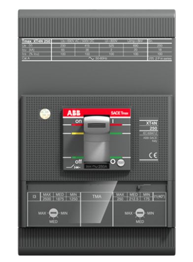 C.BREAKER TMAX XT4H 250 FIXED THREE-POLE WITH FRONT TERMINALS AND THERMOMAGNETIC RELEASE TMA R 250 I3=1250...2500 A Renewable Energy DEX 
