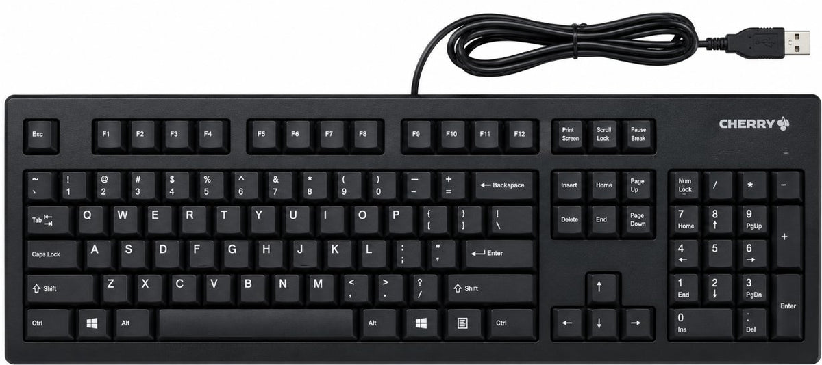 CHERRY WIRED KEYBOARD, STANDARD KEYBOARD, 104 KEYS, USB (TYPE-A) INTERFACE. QWERTY Medical DEX 
