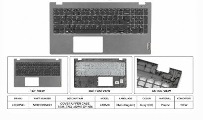 COVER UPPER CASE ASM_ENG L82M8 GY NBL Information Technology DEX 