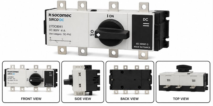 DC SWITCH DISCONNECTOR. SIRCO 400A DC. RATED 400 A DC, UP TO 1000 V DC. 4 POLES IN SERIES (PV DISCONNECT CONFIGURATION) Renewable Energy DEX 