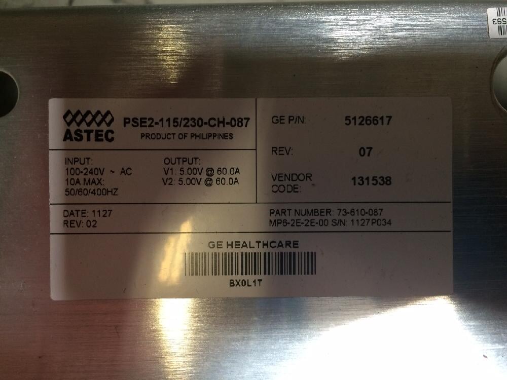 GE Power Supply, Astec 5V Part# 5126617 - DEX