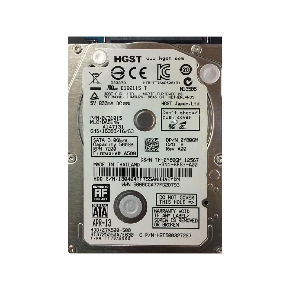 GENERAL ELECTRICHARD DRIVE, 500GB 2.5" SATA HTS725050A7E630 F/W A560 Medical DEX 