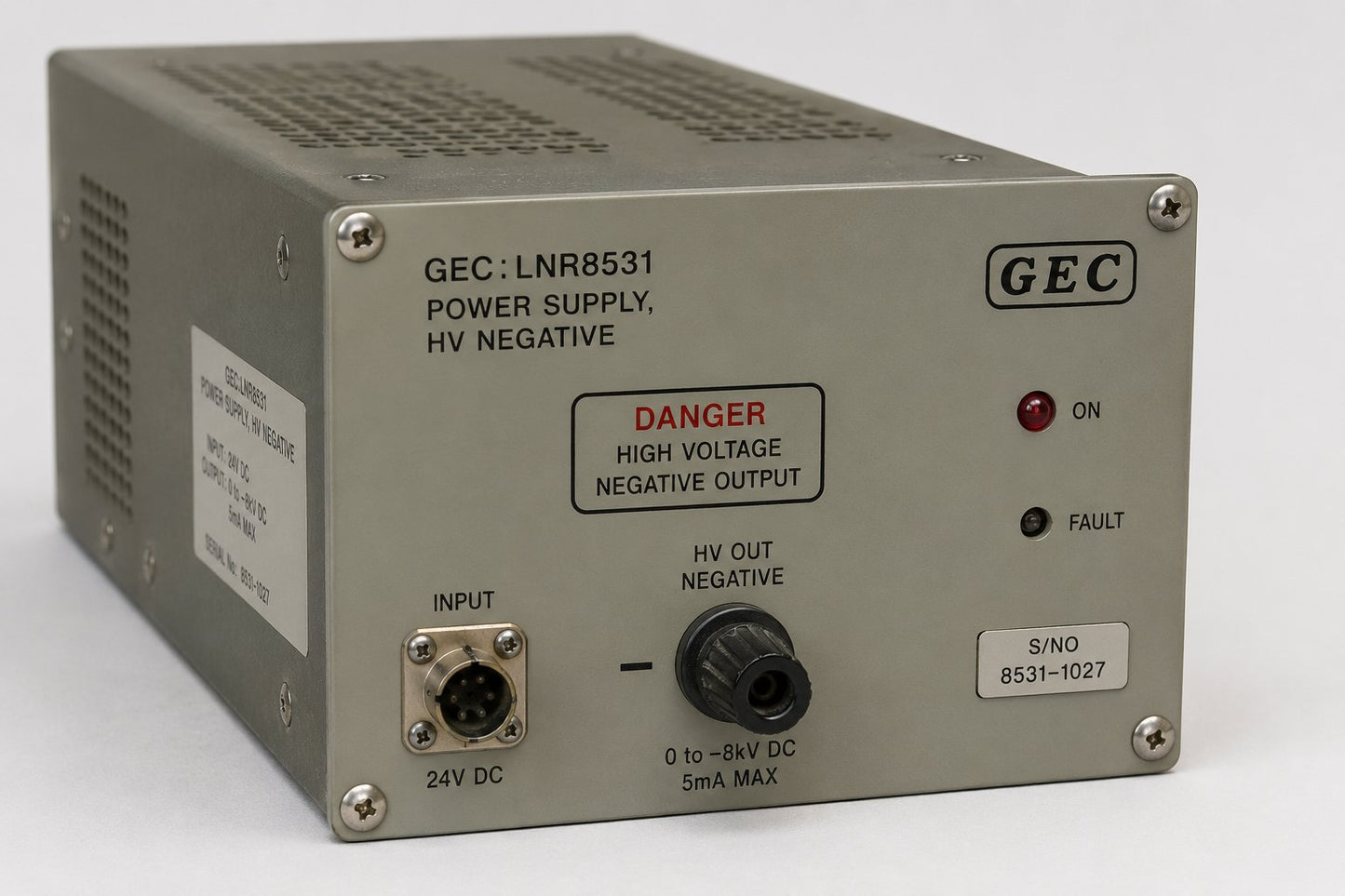 GENERAL ELECTRICPOWER SUPPLY, HV NEGATIVE Medical DEX 