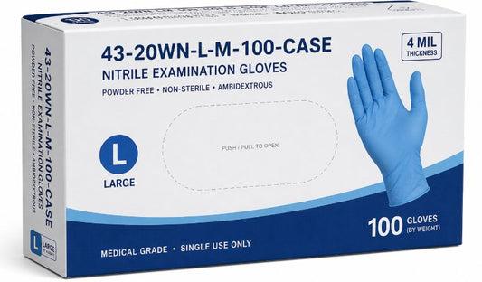GENERICGLOVES, MEDICAL NITRILE 4 MIL BLUE LARGE BOX-100 Medical DEX 