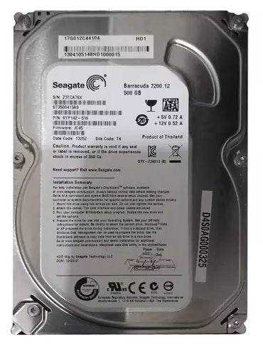 HARD DRIVE, 500GB SATA 7200RPM Medical DEX 