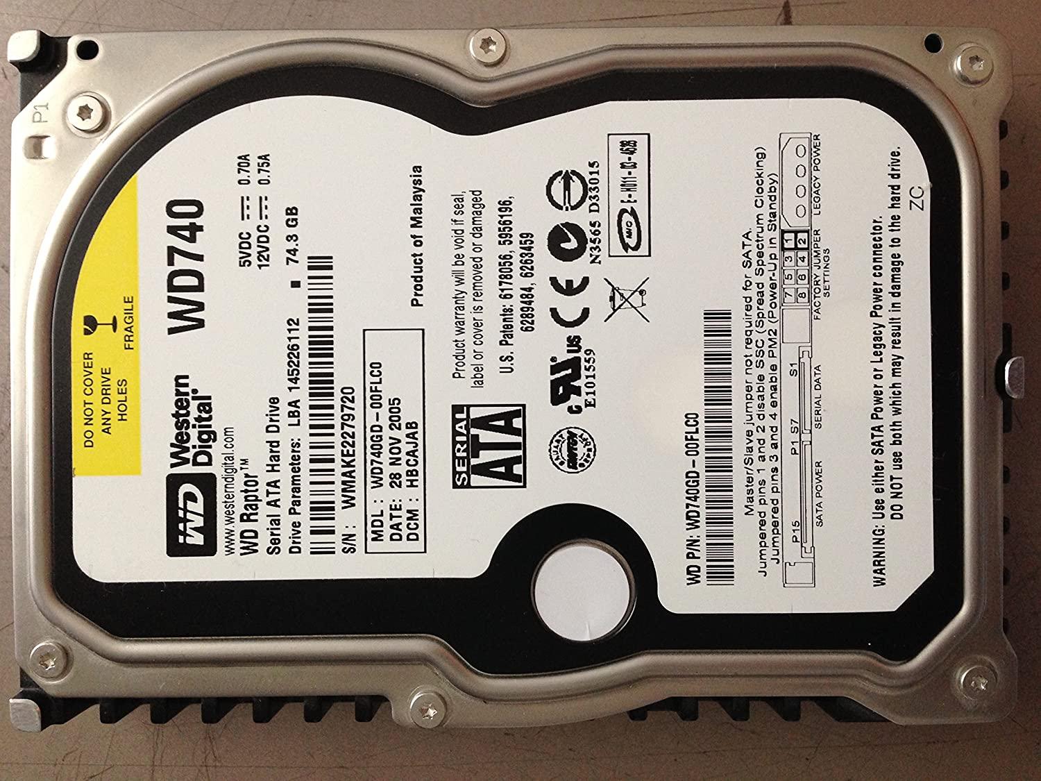 HARD DRIVE, 74GB 3.5" 10K SATA Information Technology WESTERN DIGITAL 