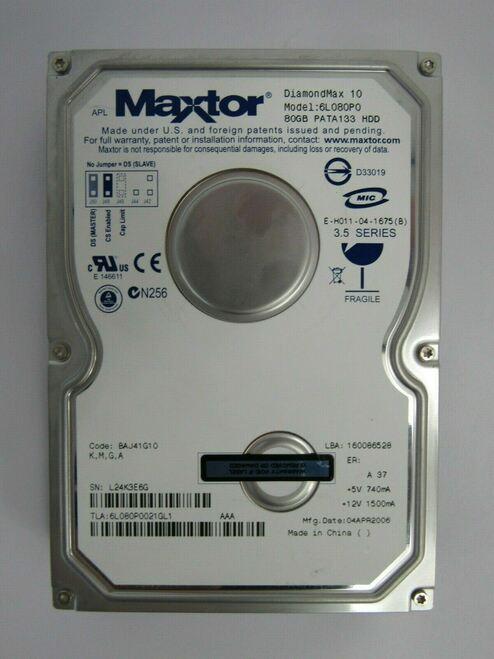 HARD DRIVE, 80GB 3.5" 7200RPM PATA Information Technology MAXTOR 