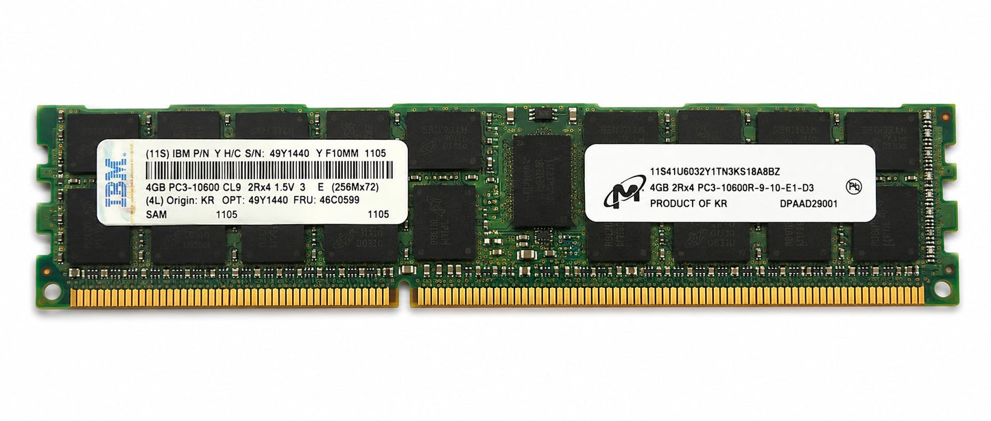IBM BLADECENTER HS22 BOARD, MEMORY 4GB RDIMM PC3-10600 2RX4 Information Technology DEX 