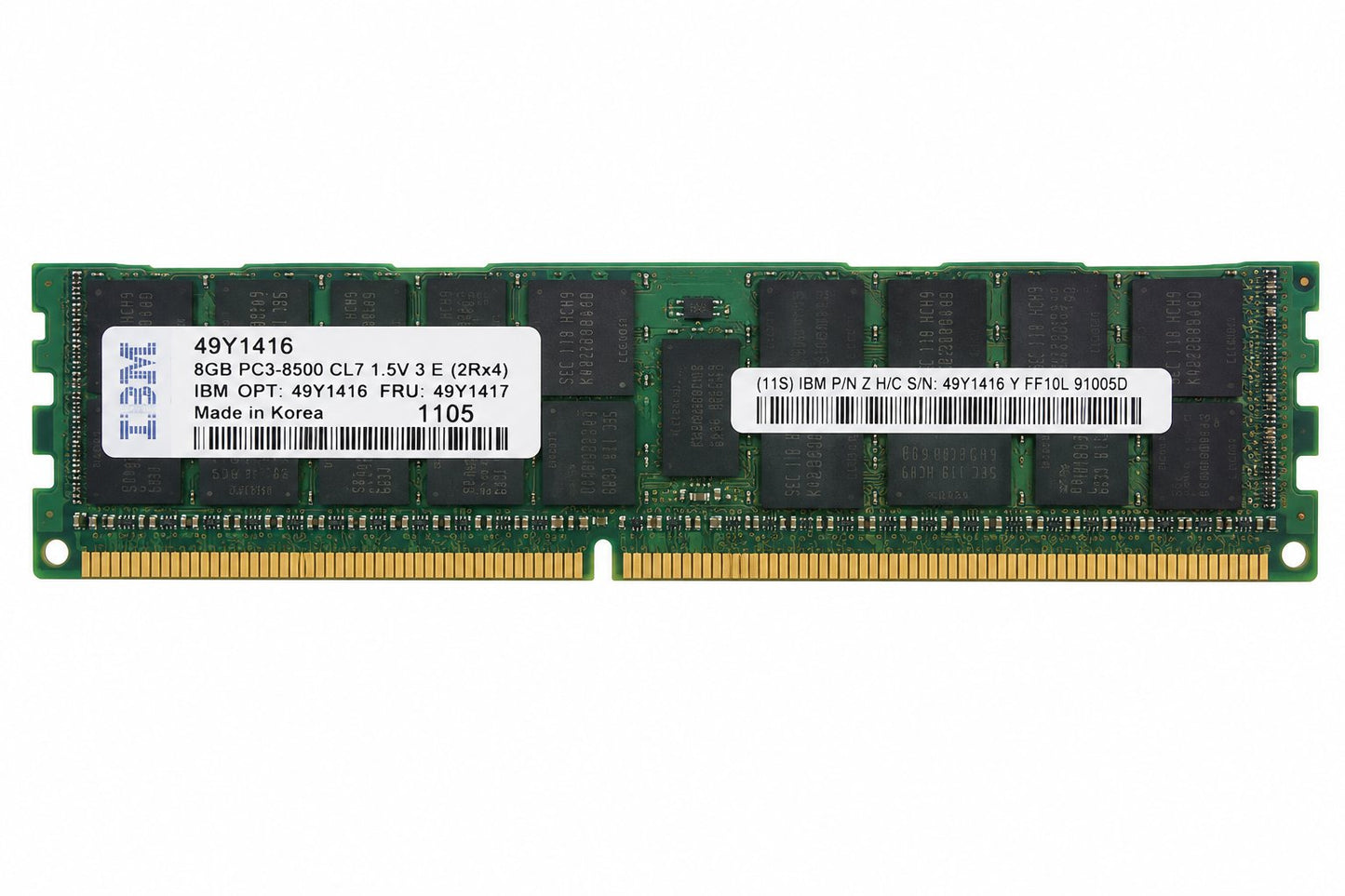 IBM X3690 X5 BOARD, MEMORY 8GB RDIMM PC3-8500 DDR3-1066 Information Technology DEX 