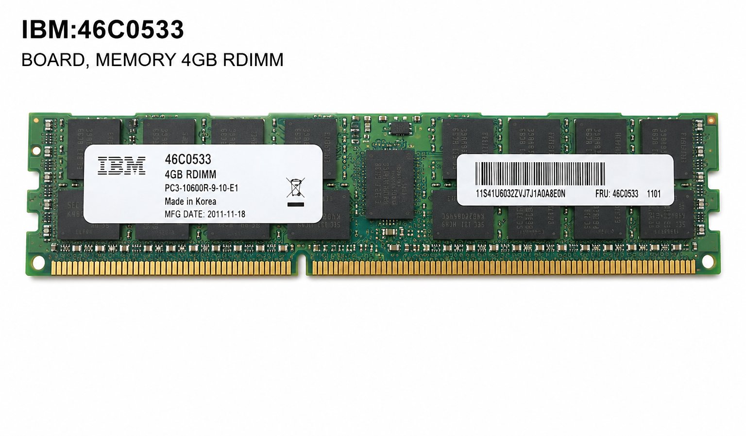 IBMBOARD, MEMORY 4GB RDIMM Information Technology DEX 