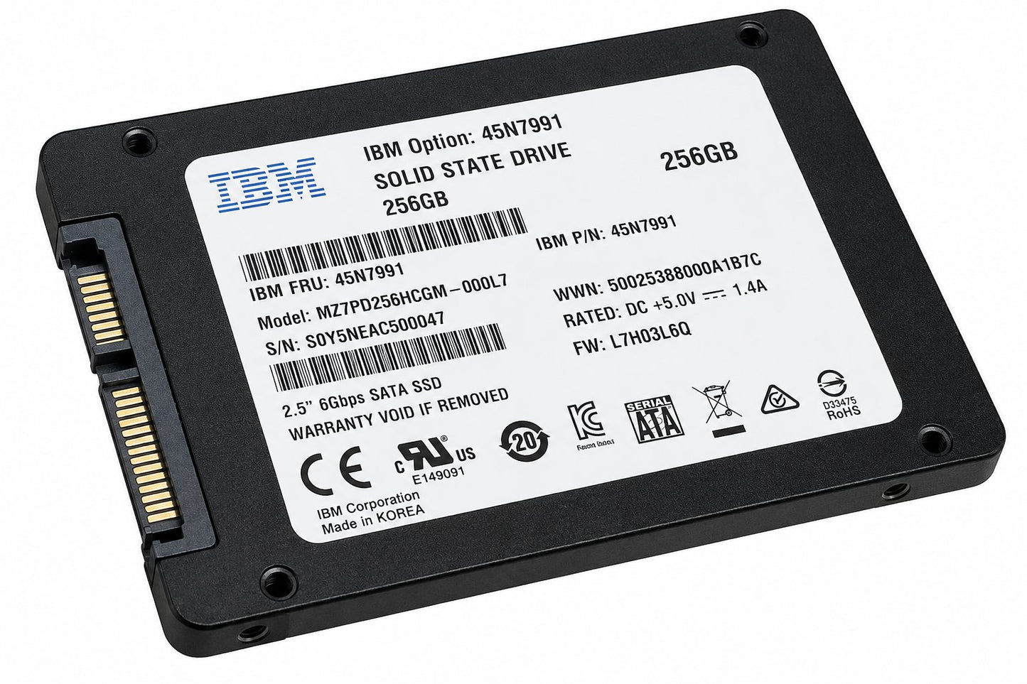 IBMSOLID STATE DRIVE, 256GB Information Technology DEX 