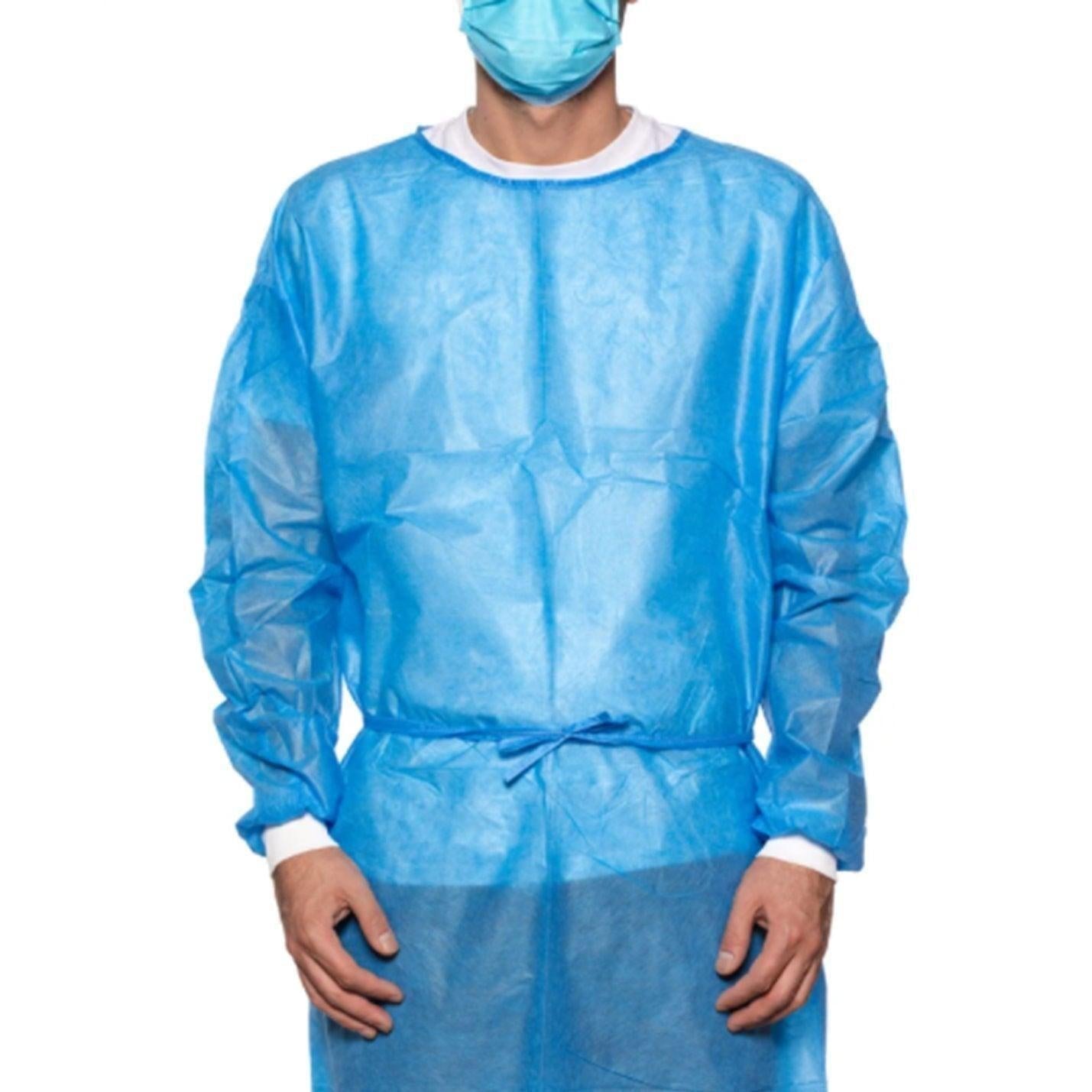 Isolation Gowns Blue $1.49 each (Box of 10) - DEX