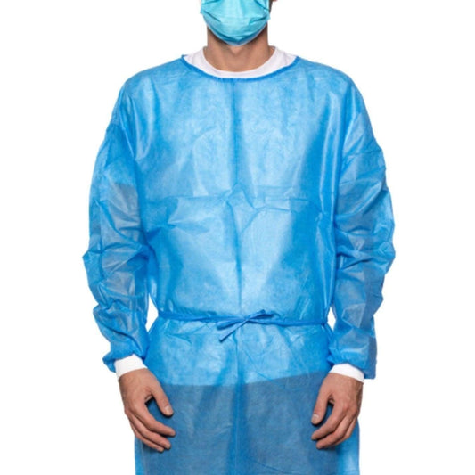 Isolation Gowns Blue $1.49 each (Box of 10) - DEX