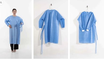 Isolation Gowns Blue $1.49 each (Box of 10) - DEX