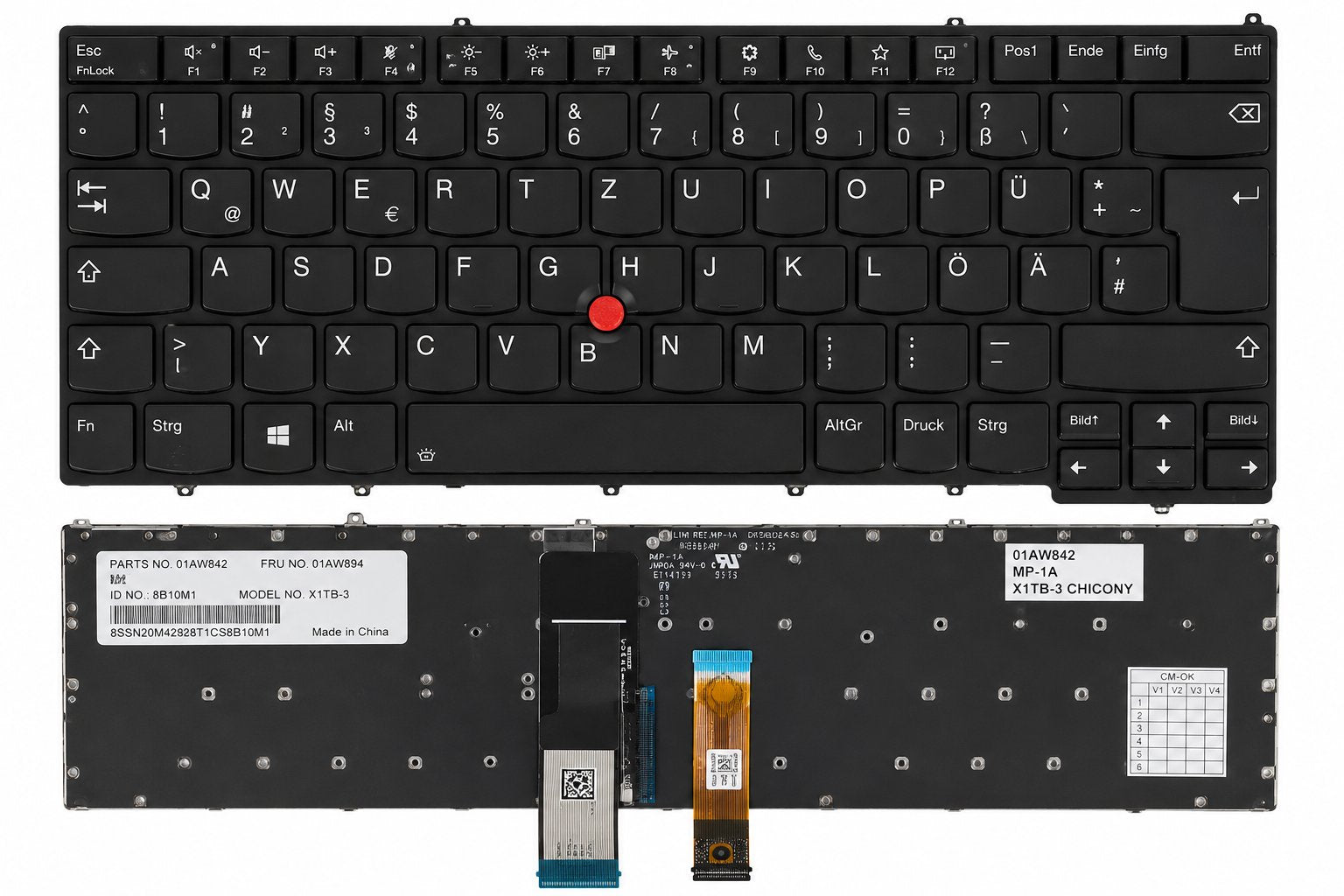 NB_KYB X1TB-3,THIN KBD,DE,CHY - DEX