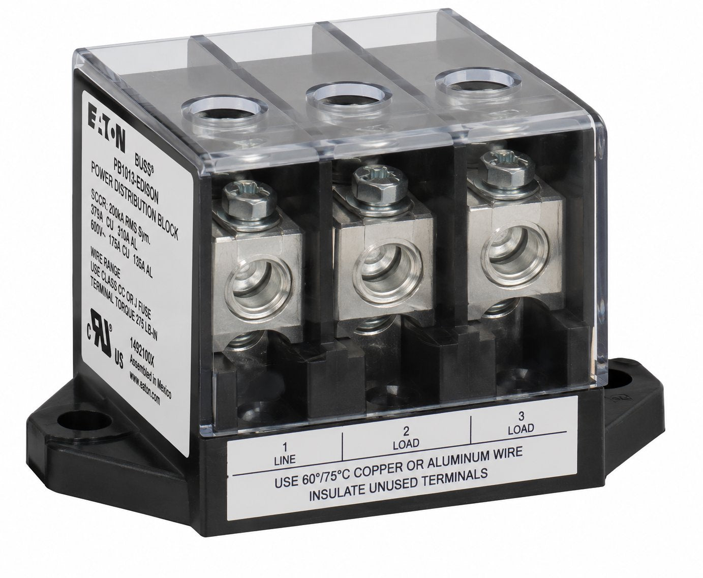 PB1013-EDISON SCCR POWER DISTRIBUTION BLOCKS 3 POLE, 1492100X Renewable Energy DEX 