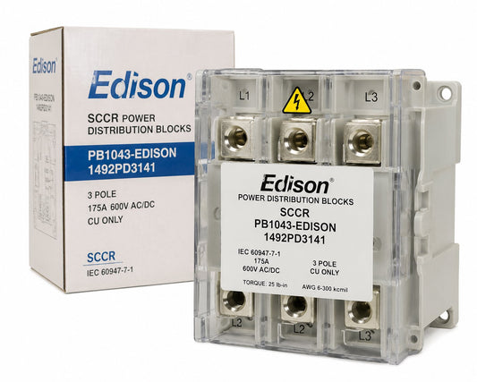 PB1043-EDISON SCCR POWER DISTRIBUTION BLOCKS 3 POLE,1492PD3141 Renewable Energy DEX 