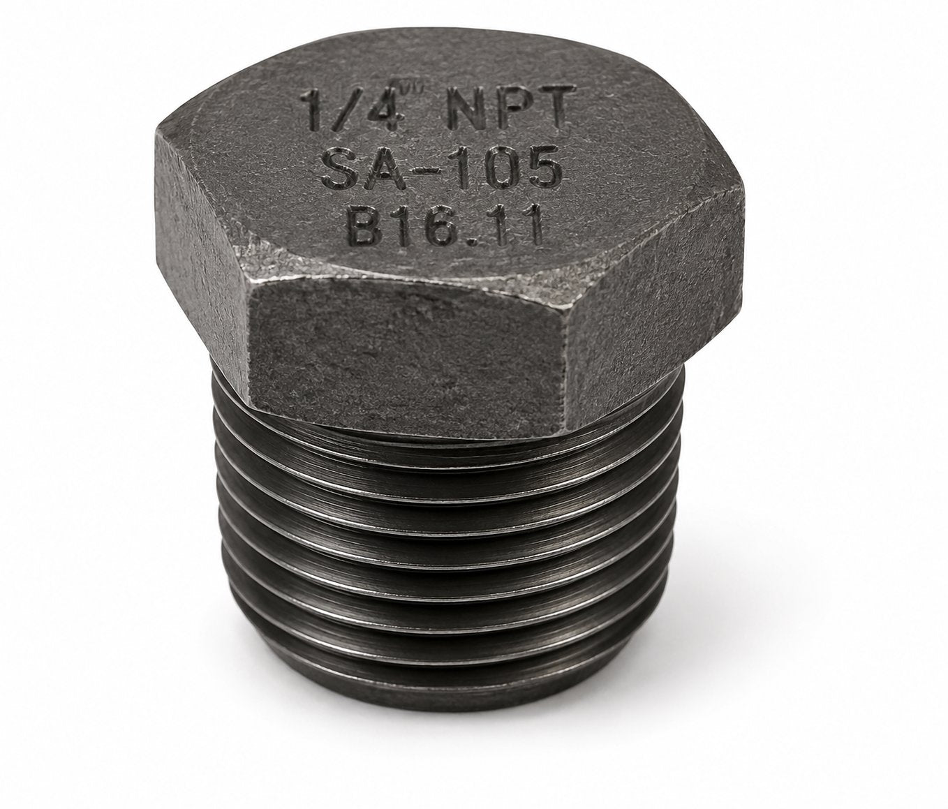 PLUG, HEX HEAD, 1/4" NPT, SA-105 CARBON STEEL, DIMENSIONS PER ANSI B16.11 Renewable Energy DEX 