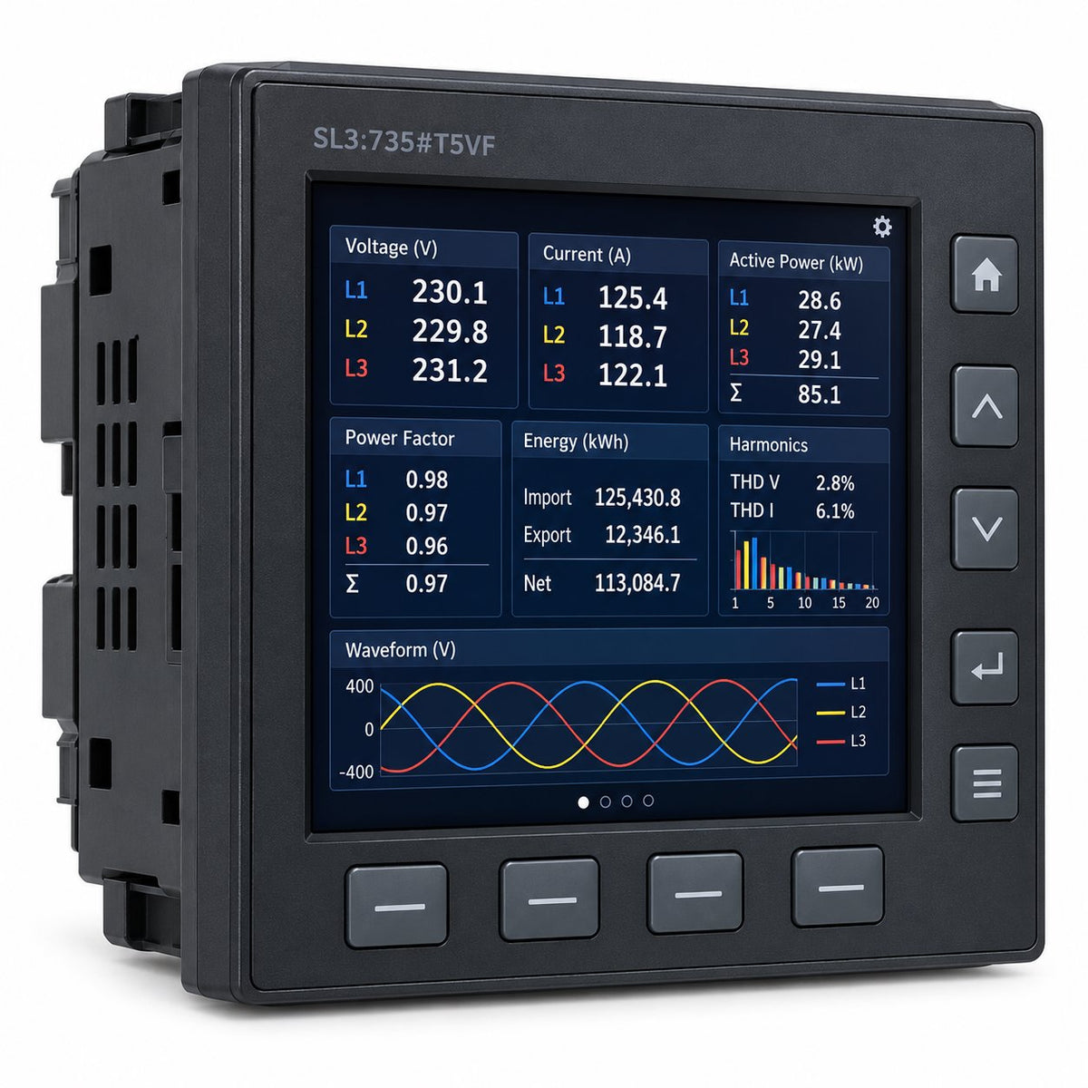 POWER AND REVENUE METER. 128 MB OF RECORDING MEMORY 16 CHANNELS OF ENERGY AND PQ TRENDING 16 SAMPLES-PER-CYCLE WAVEFORM CAPTURE 15TH-ORDER HARMONIC M Renewable Energy DEX 