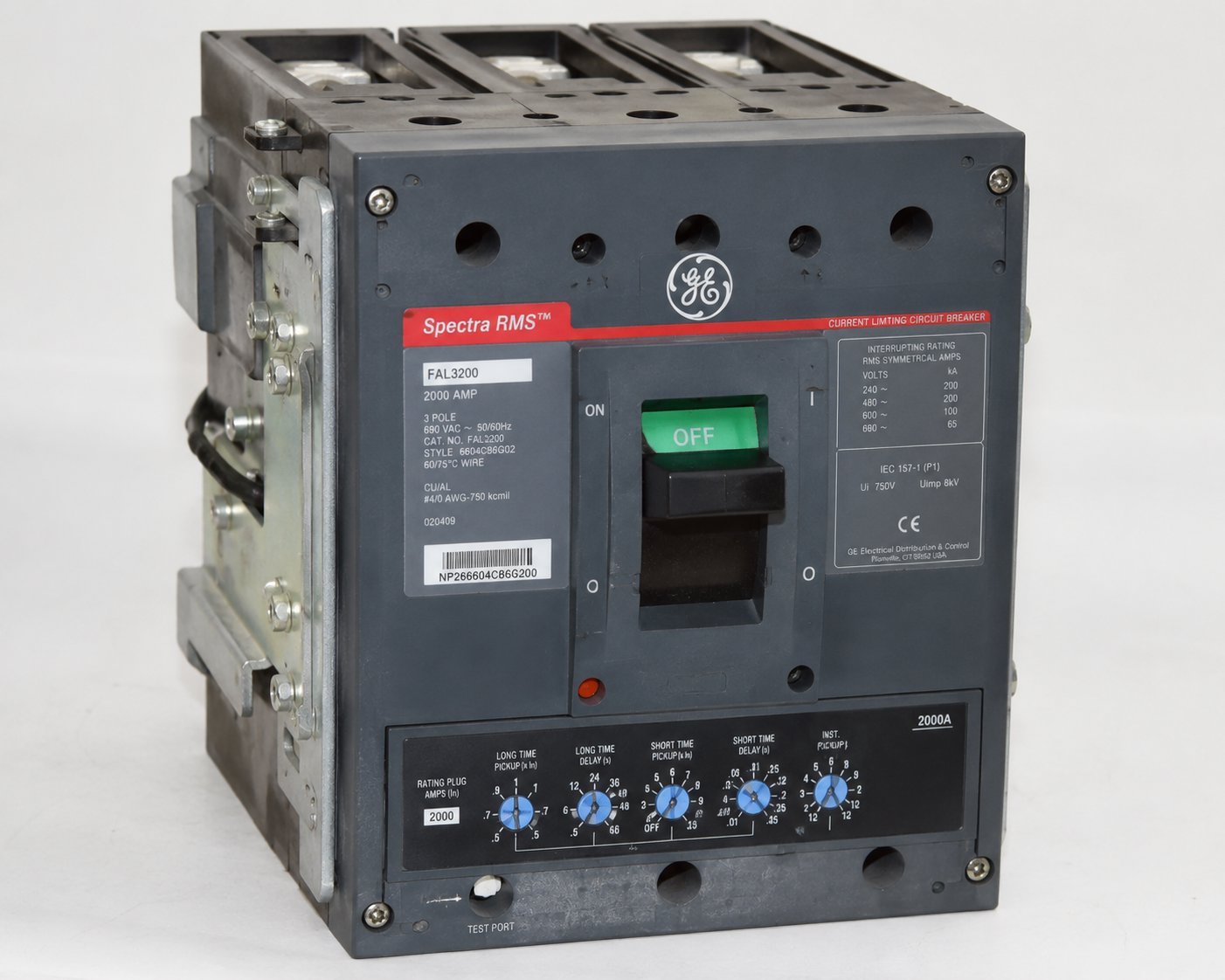 REBUILT,CIRCUIT BREAKER, 3P, 690V, 2000A Renewable Energy DEX 