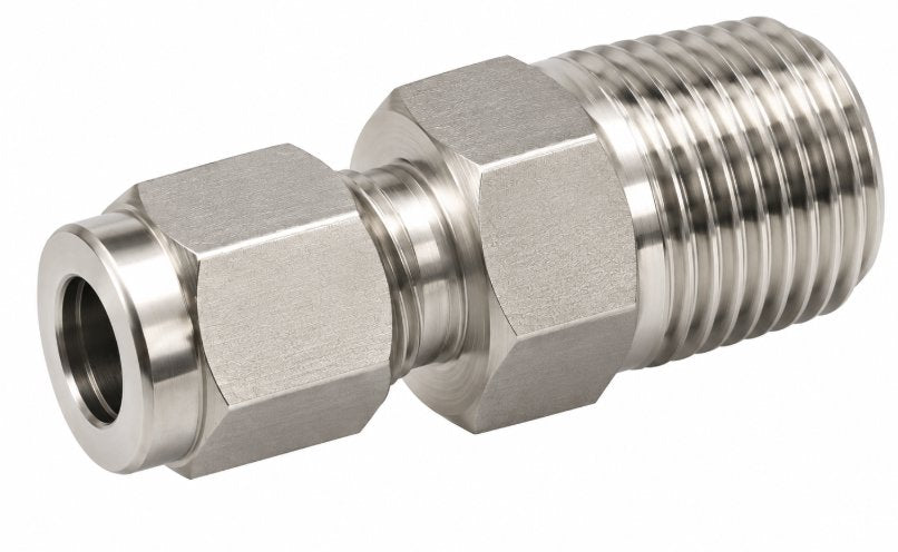 SS-400-1-8BT - STAINLESS STEEL SWAGELOK TUBE FITTING, BORED-THROUGH MALE CONNECTOR, 1/4 IN. TUBE OD X 1/2 IN. MALE NPT Medical DEX 
