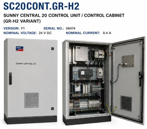 SUNNY CENTRAL 20 CONTROL UNIT / CONTROL CABINET (GR-H2 VARIANT) VERSION: F1 SERIAL NO.: 06474 NOMINAL VOLTAGE: 24 V DC NOMINAL CURRENT: 0.4 A Renewable Energy DEX 