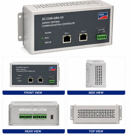 SUNNY CENTRAL COMMUNICATION CONTROLLER TYPE: SC-COM-GR6-US POWER: 24 VDC 20% Renewable Energy DEX 