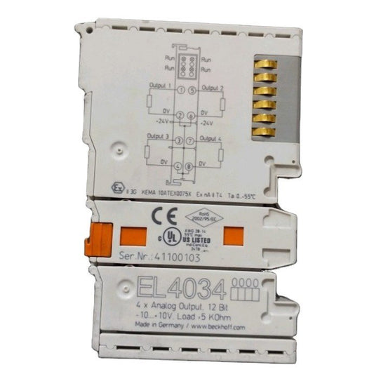 TERMINAL, ETHERCAT, 4-CH ANALOG OUTPUT, VOLTAGE, 10 V, 12BIT, GE, 101045851, EL4034 Renewable Energy DEX 